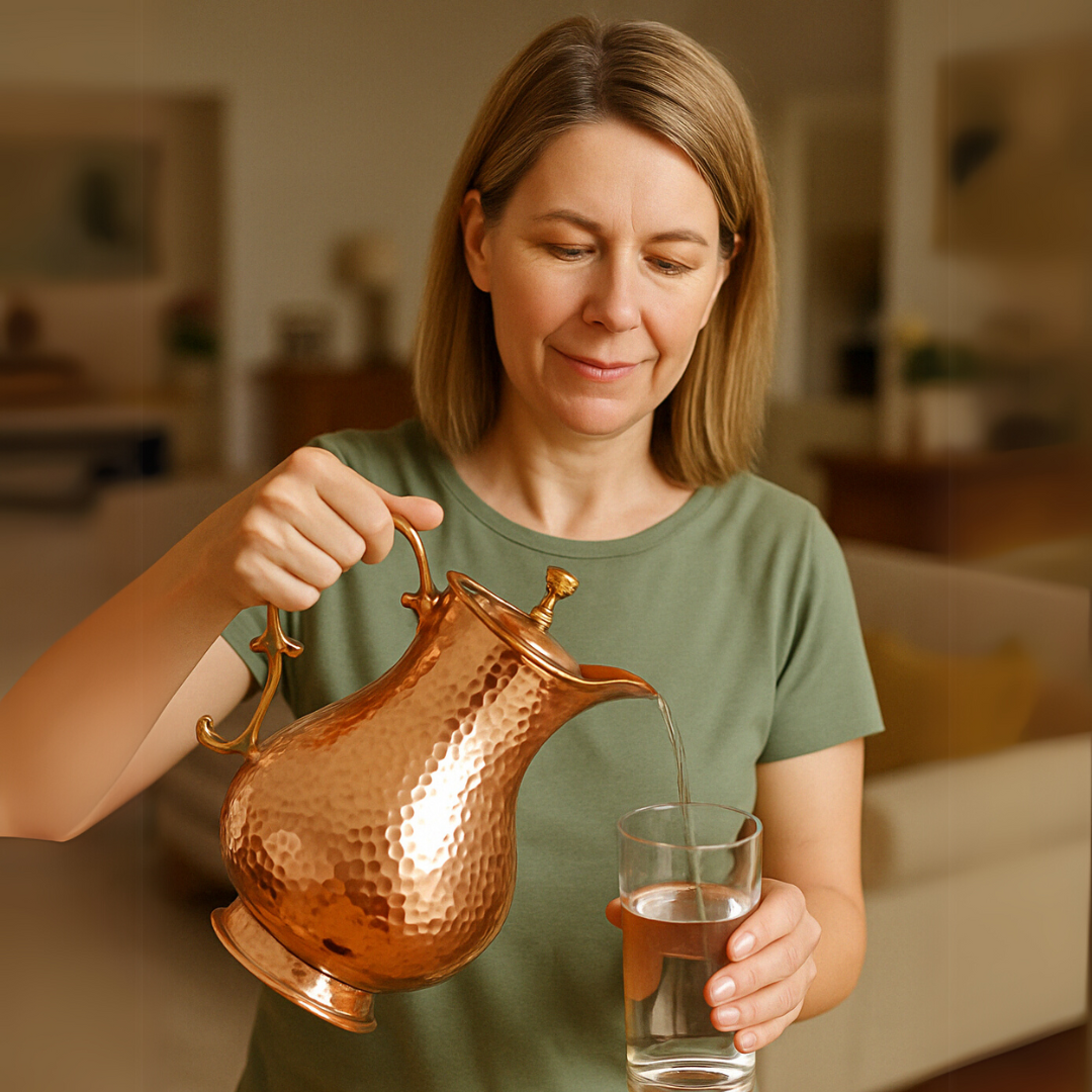 Bull Hammered Pure Copper Jug - 2L | Bold Design, 100% Handcrafted