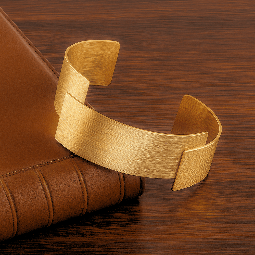 Golden Brass Sheen Cuff Bracelet