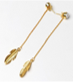 Gold Feather Drop Earrings