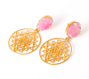 Pink Contemporary Gold plated Earrings
