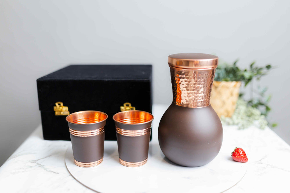 
                  
                    Pure Copper Grey Flask / Tumblers- Gift Set - copperdirect
                  
                